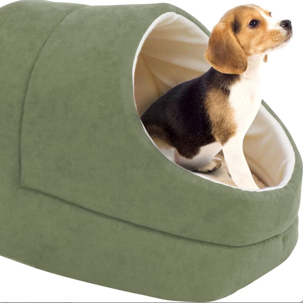 NWT GOOPAWS Plush Sage Green Dog & Cat Cave